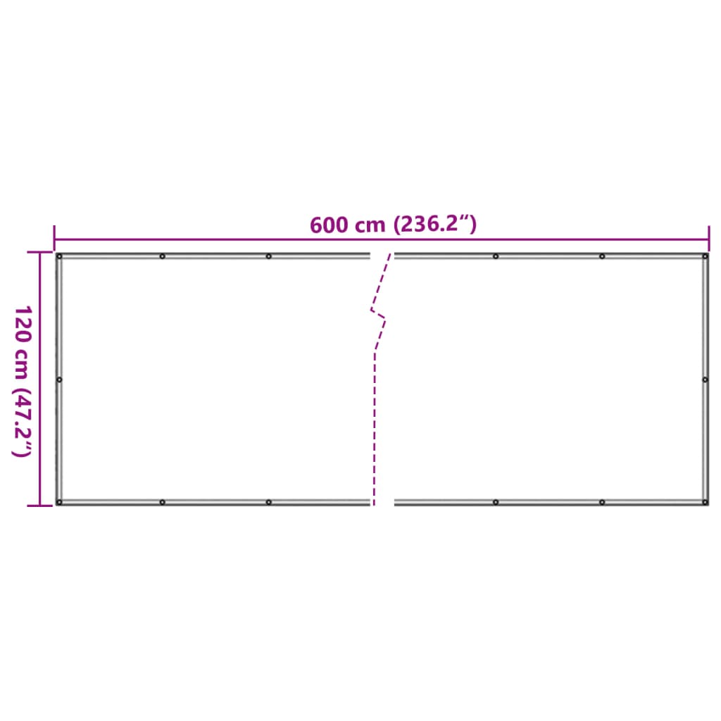 vidaXL Balcony Privacy Screen Cream 600x120 cm PVC