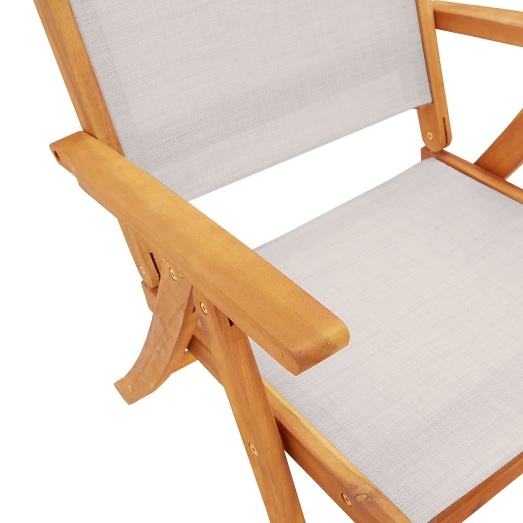 vidaXL Folding Garden Chairs 2 pcs Solid Wood Acacia and Textilene