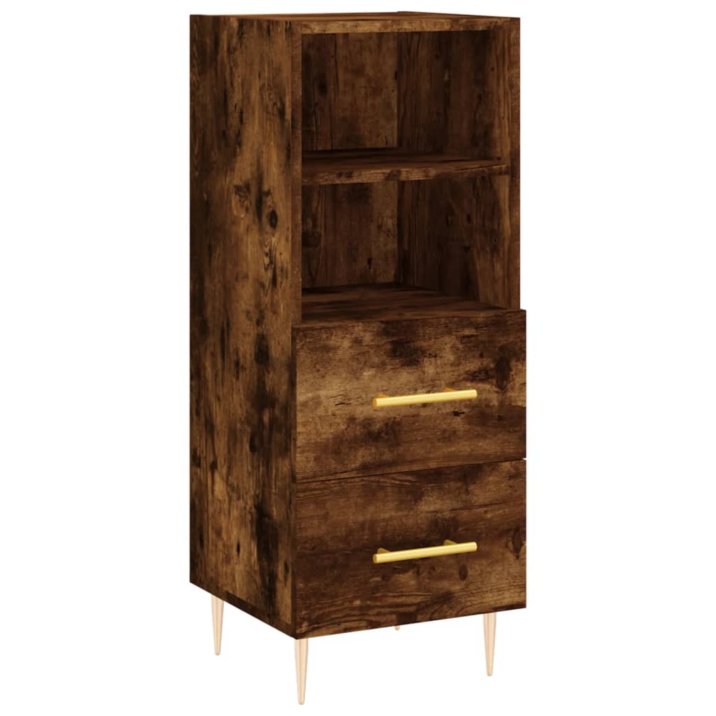 vidaXL Highboard Smoked Oak 34.5x34x180 cm Engineered Wood