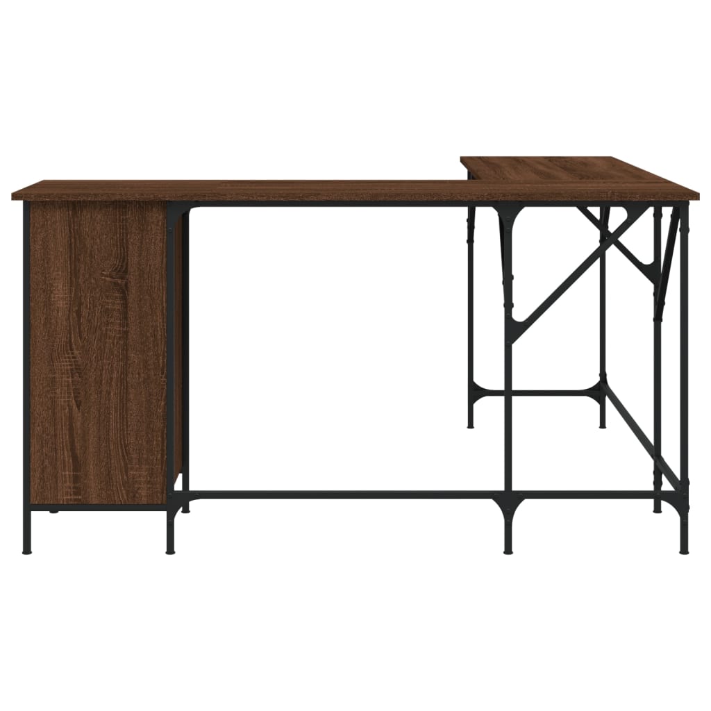 vidaXL Desk Brown Oak 141x141x75 cm Engineered Wood