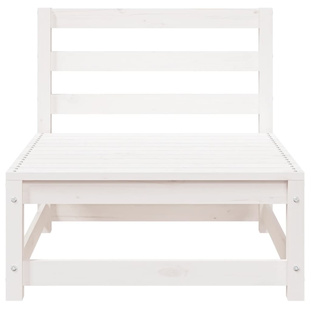 vidaXL Garden Sofa 3-Seater White Solid Wood Pine