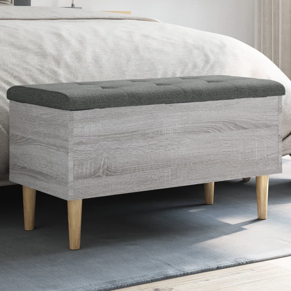 vidaXL Storage Bench Grey Sonoma 82x42x46 cm Engineered Wood