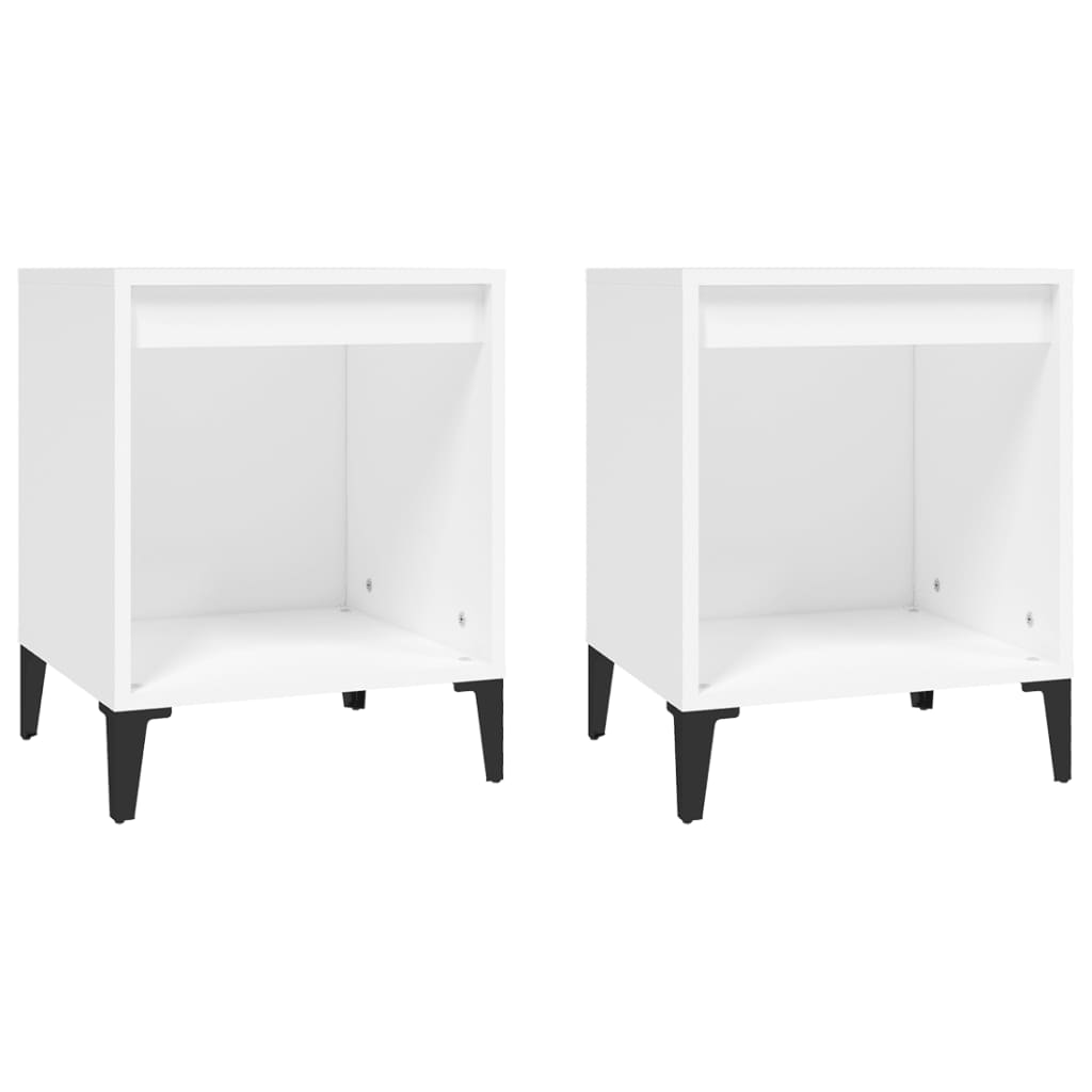 vidaXL Bedside Cabinets 2 pcs White 40x35x50 cm