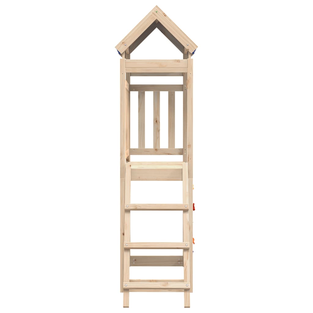 vidaXL Play Tower with Rockwall 110.5x52.5x215cm Solid Wood Pine