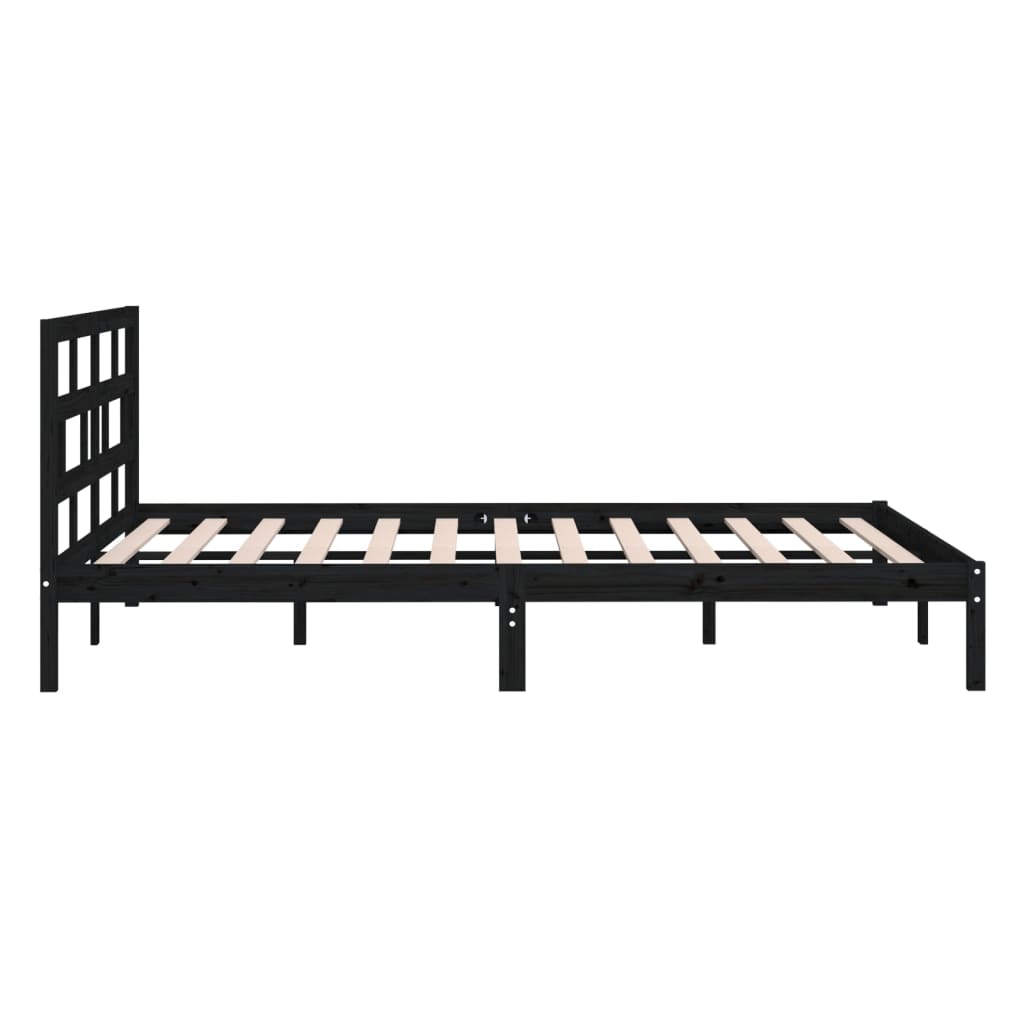 vidaXL Bed Frame without Mattress Black Double Solid Wood