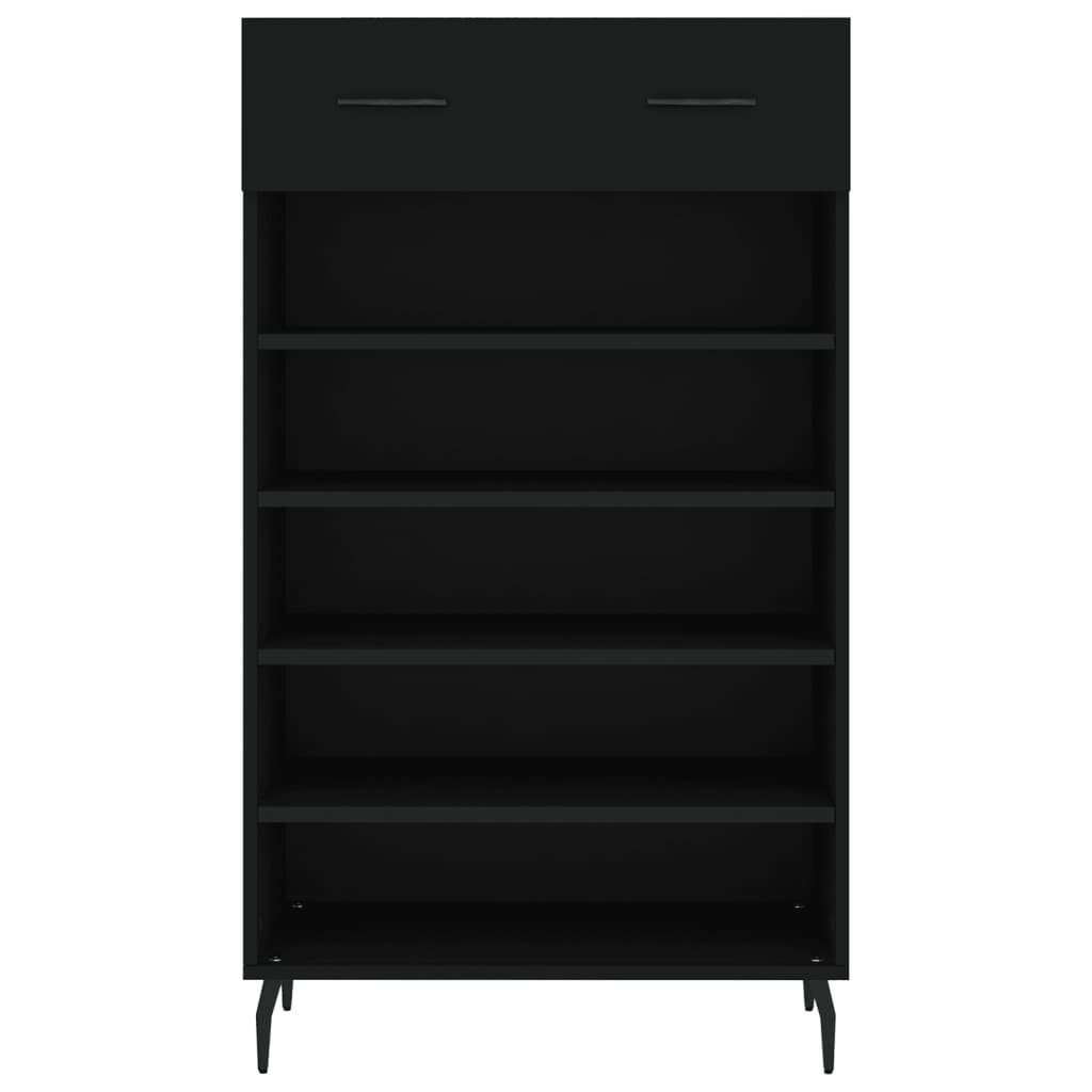 vidaXL Shoe Cabinet Black 60x35x105 cm Engineered Wood