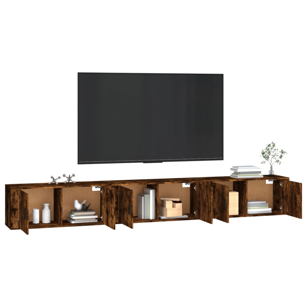 vidaXL Wall-mounted TV Cabinets 3 pcs Smoked Oak 100x34.5x40 cm