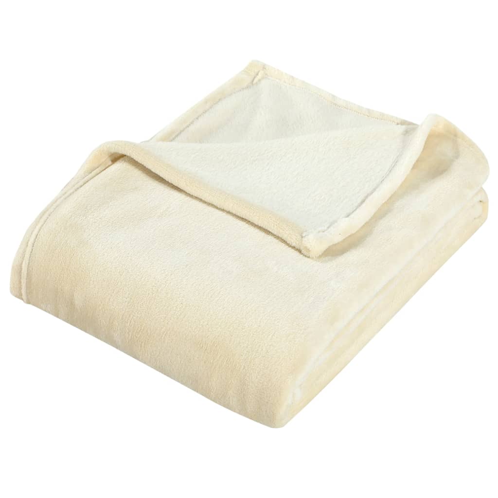 vidaXL Blanket Cream 150x200 cm Polyester