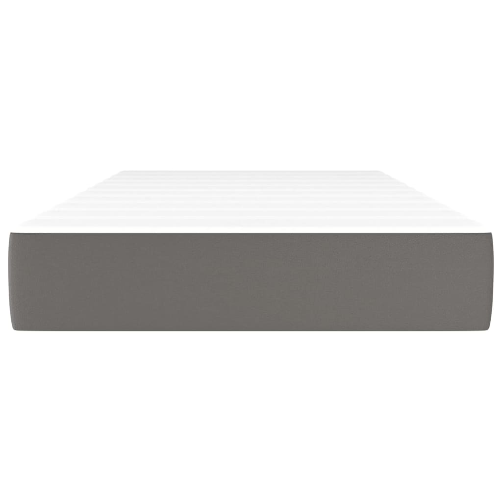 vidaXL Pocket Spring Bed Mattress Grey 90x190x20 cm Faux Leather