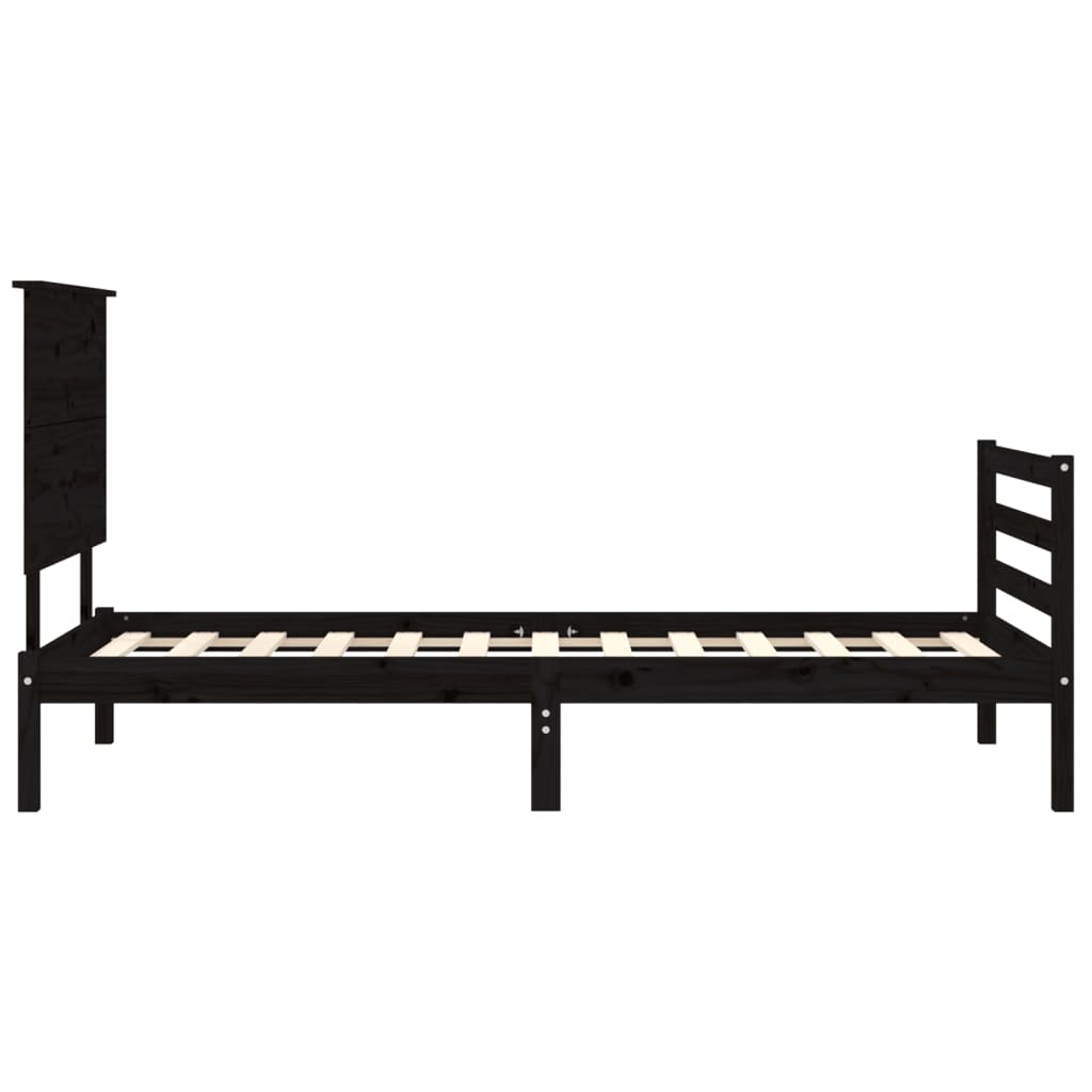 vidaXL Bed Frame without Mattress Black 100x200 cm Solid Wood