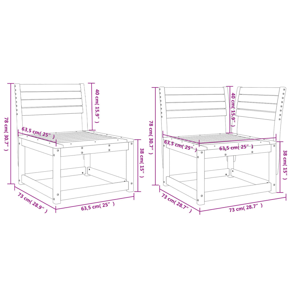 vidaXL 5 Piece Garden Sofa Set White Solid Wood Pine