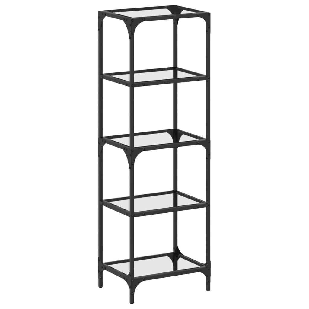 vidaXL Storage Rack with Transparent Glass Top 40x30x123 cm Steel