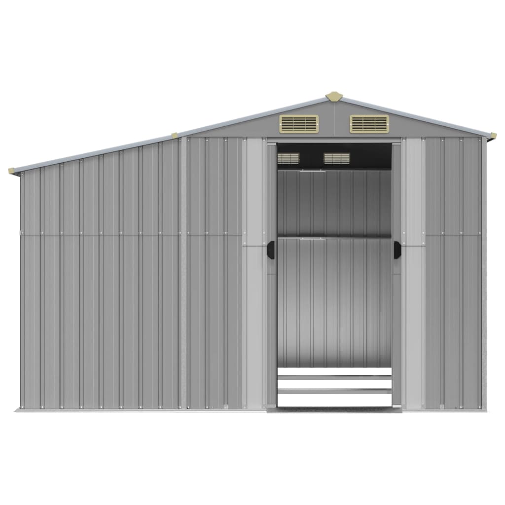 vidaXL Garden Shed Grey 277x279x179 cm Galvanised Steel