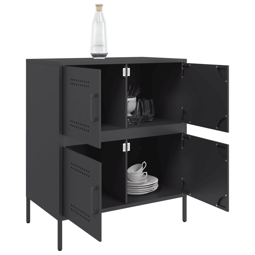 vidaXL Sideboard Black 68x39x79 cm Steel