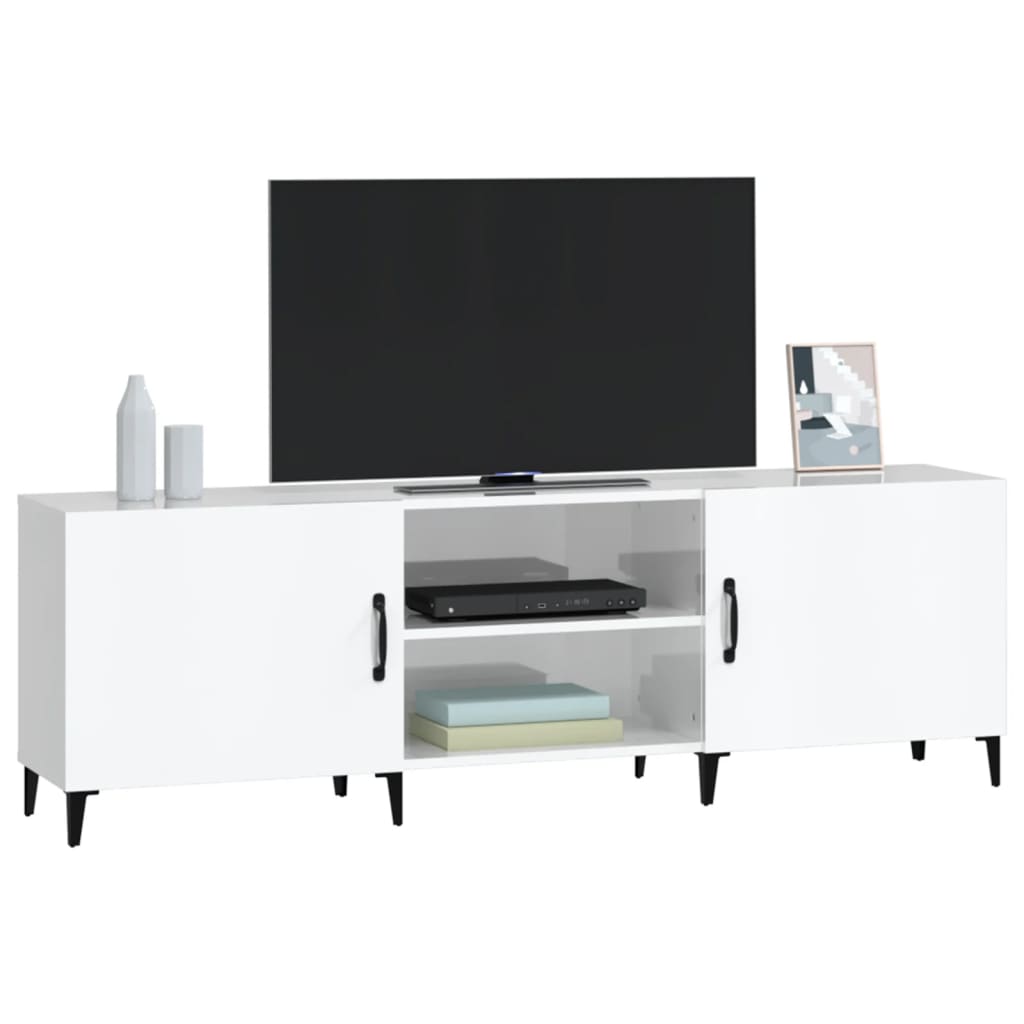 vidaXL TV Cabinet High Gloss White 150x30x50 cm Engineered Wood