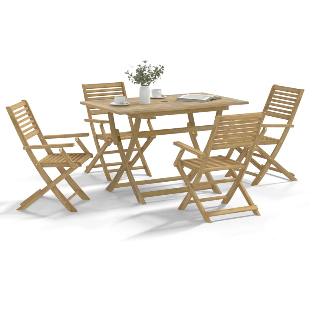 vidaXL 5 Piece Garden Dining Set Solid Wood Acacia