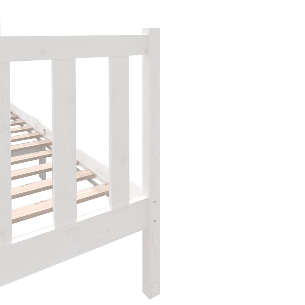 vidaXL Bed Frame without Mattress White Solid Wood 140x190 cm (810063+814195)