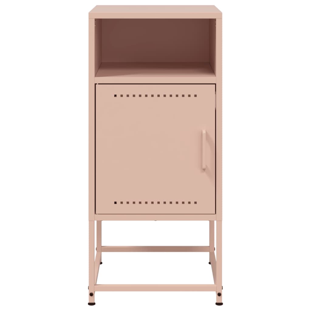 vidaXL Bedside Cabinet Pink 36x39x78 cm Steel