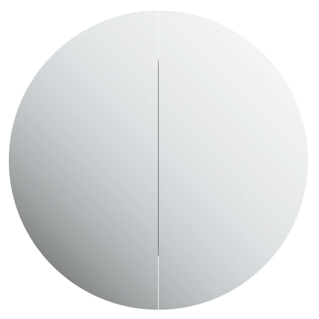 vidaXL Bathroom Cabinet with Round Mirror&LED Oak 47x47x17.5 cm