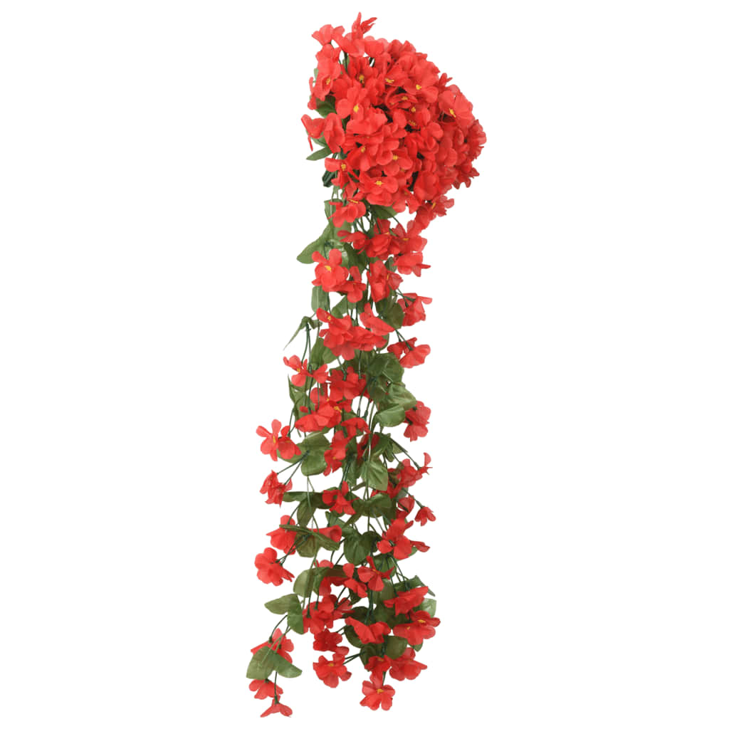 vidaXL Christmas Flower Garlands 3 pcs Red 85 cm