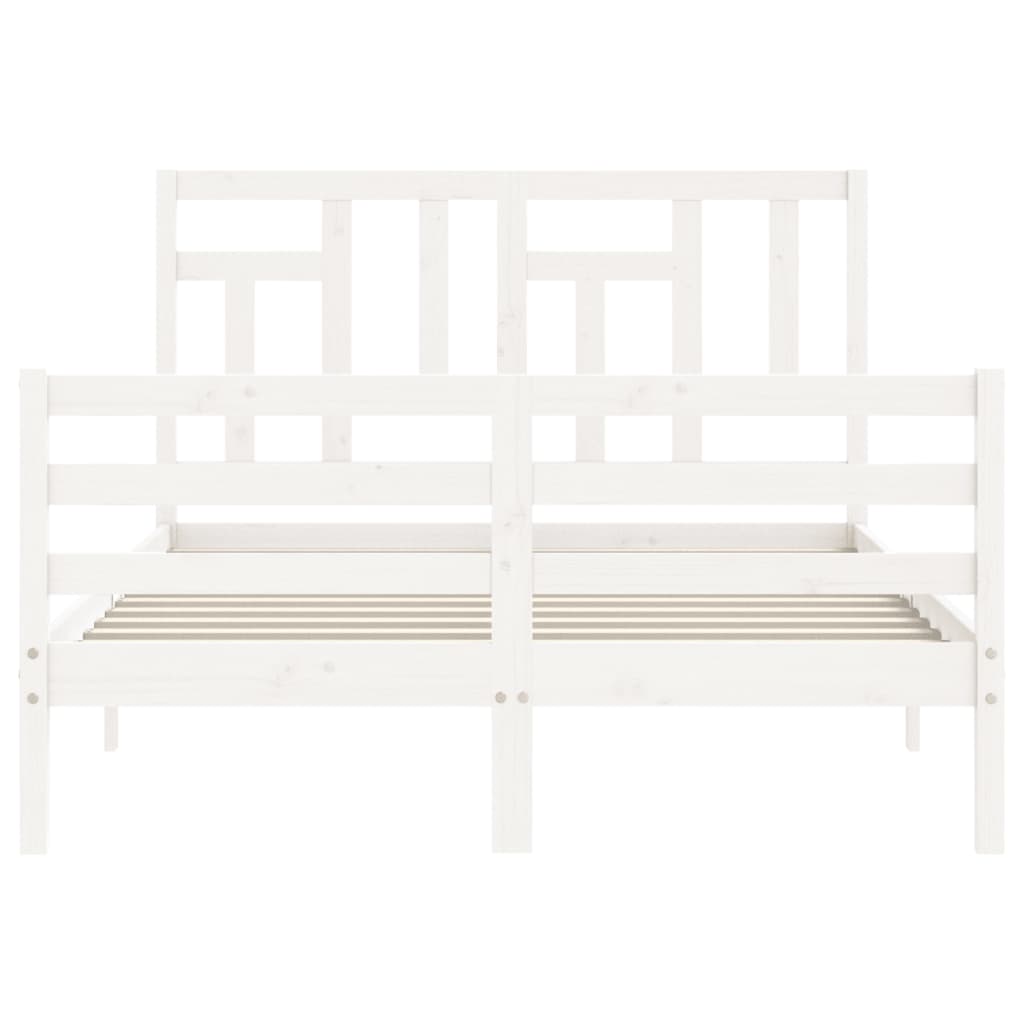 vidaXL Bed Frame without Mattress White 140x200 cm Solid Wood