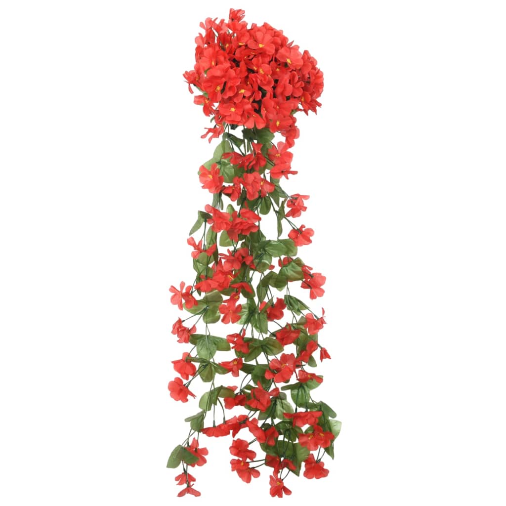 vidaXL Christmas Flower Garlands 3 pcs Red 85 cm