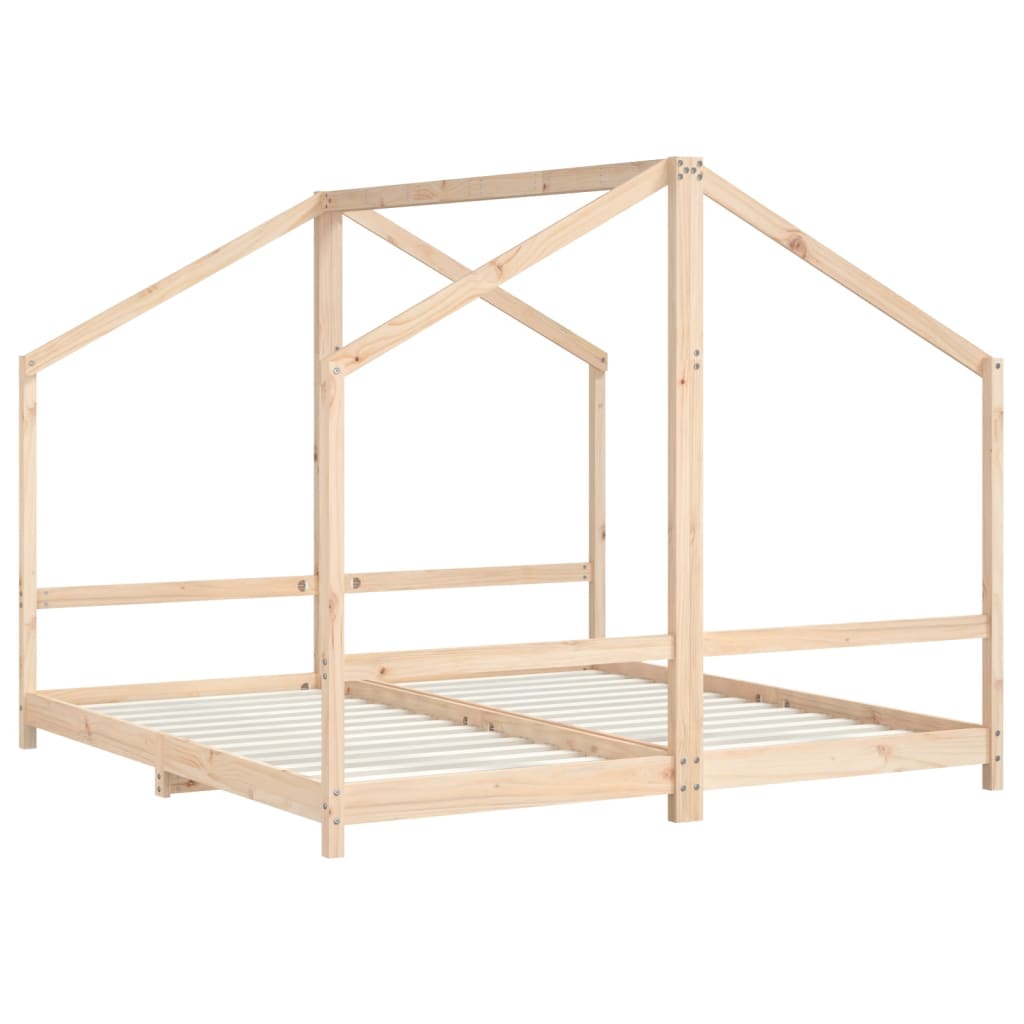 vidaXL Kids Bed Frame 2x(90x190) cm Solid Wood Pine