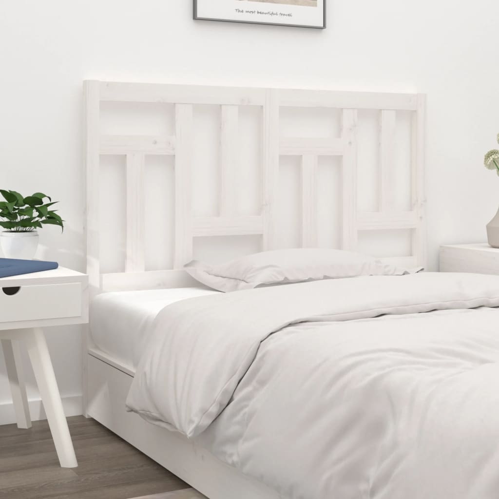 vidaXL Bed Headboard White 125.5x4x100 cm Solid Wood Pine