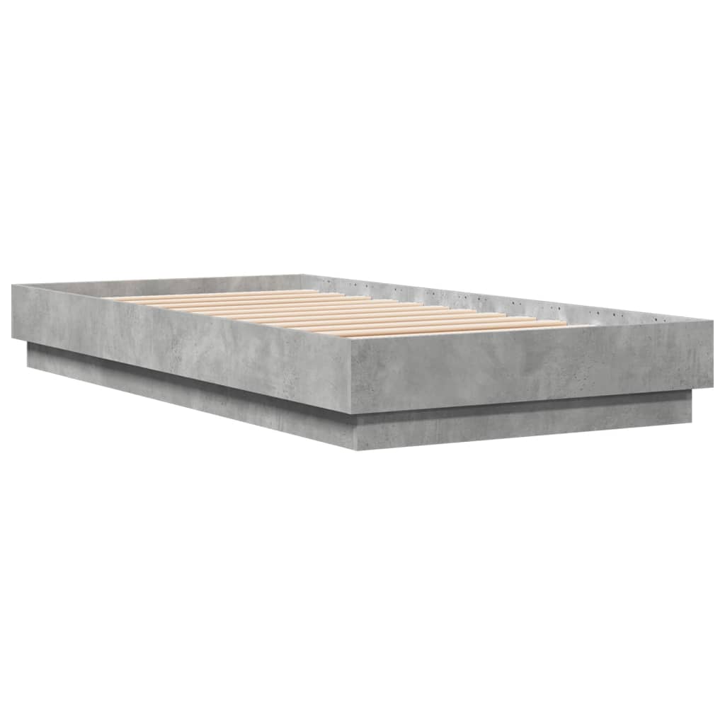 vidaXL Bed Frame without Mattress Concrete Grey 75x190 cm Small Single