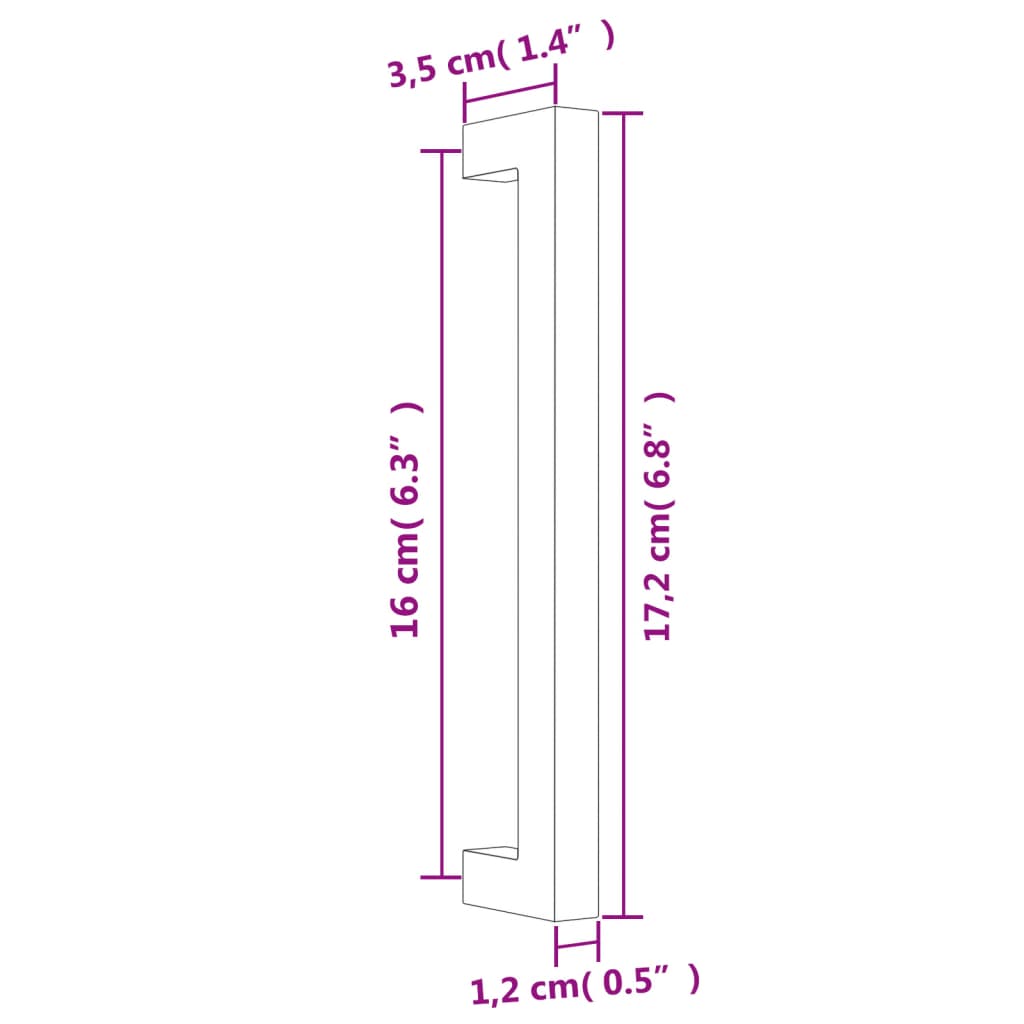 vidaXL Cabinet Handles 10 pcs Black 160 mm Stainless Steel