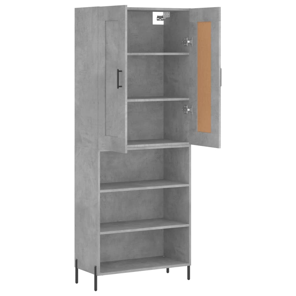 vidaXL Highboard Concrete Grey 69.5x34x180 cm Engineered Wood