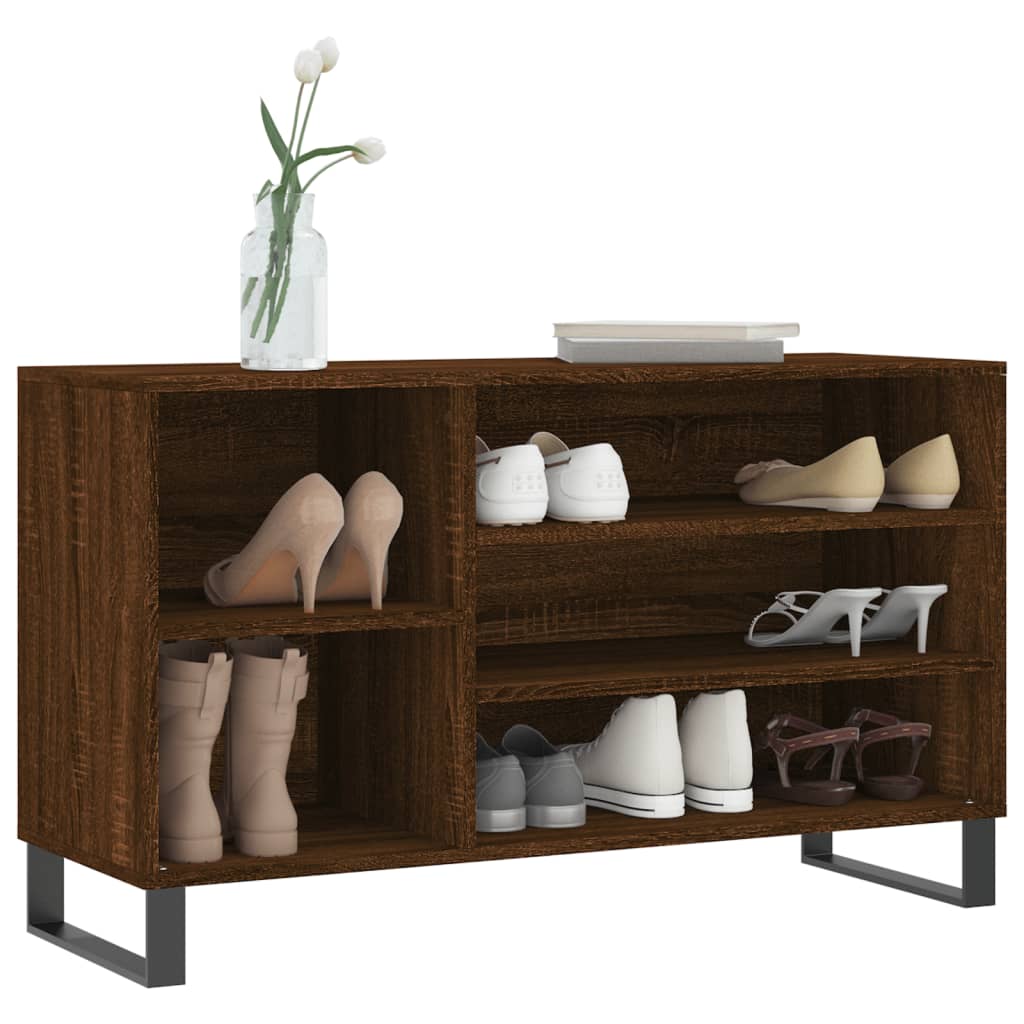 vidaXL Shoe Cabinet Brown Oak 102x36x60 cm Engineered Wood