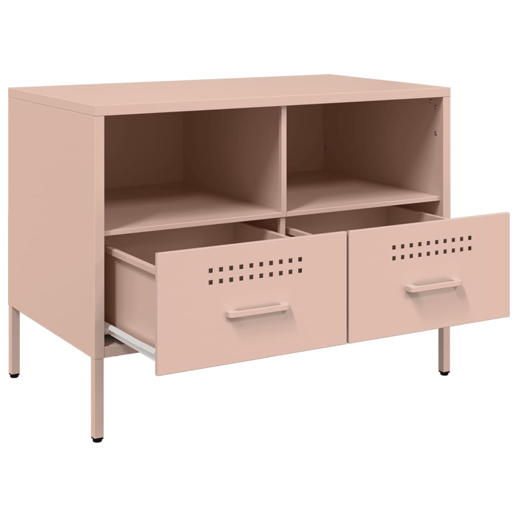 vidaXL TV Cabinet Pink 68x39x50.5 cm Steel