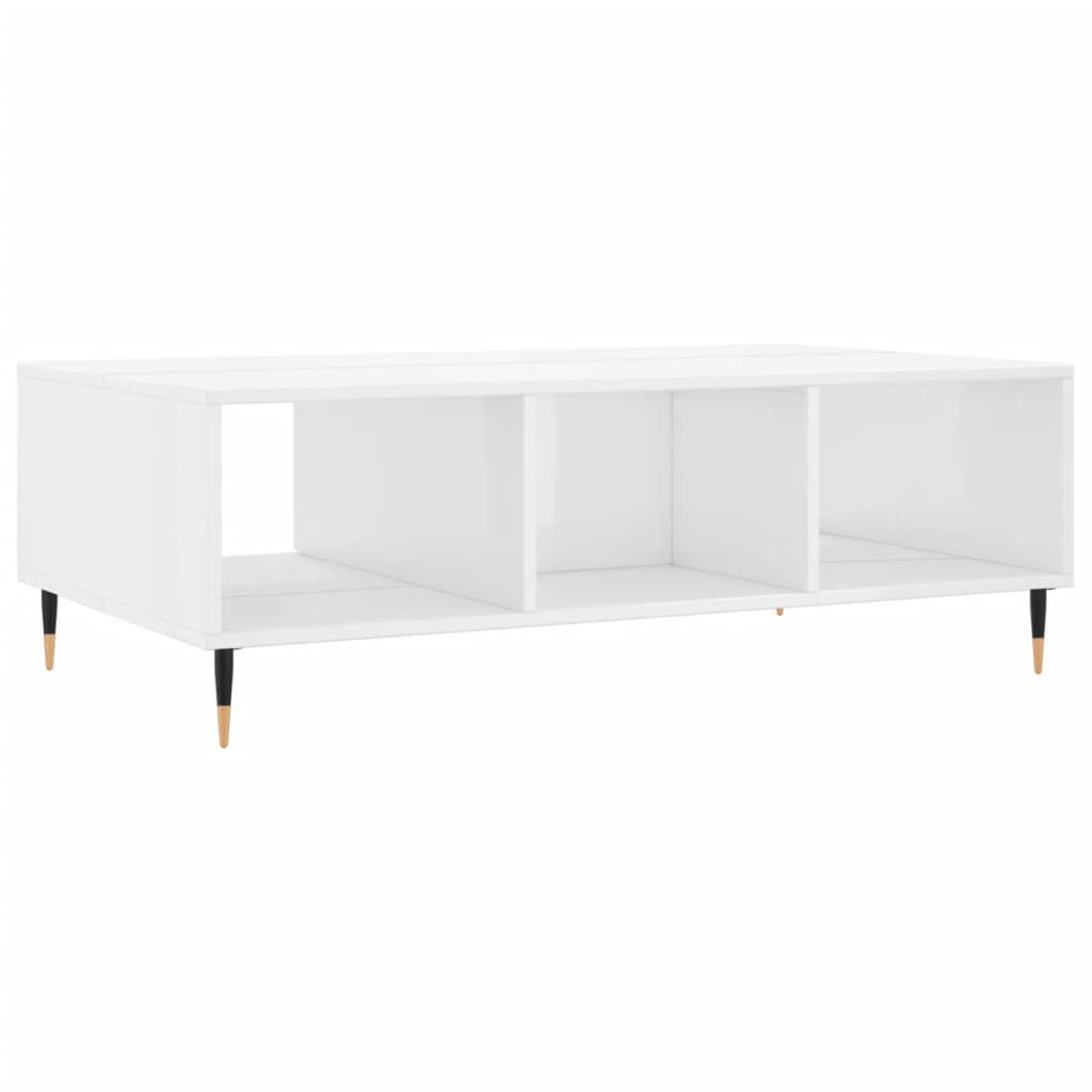 vidaXL Coffee Table High Gloss White 104x60x35 cm Engineered Wood