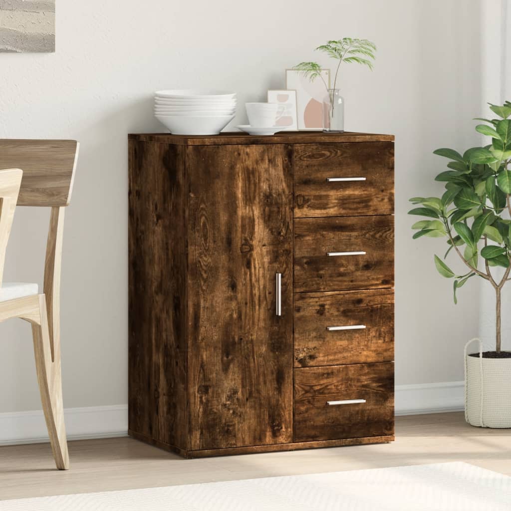 vidaXL Sideboard Smoked Oak 59x39x80 cm Engineered Wood