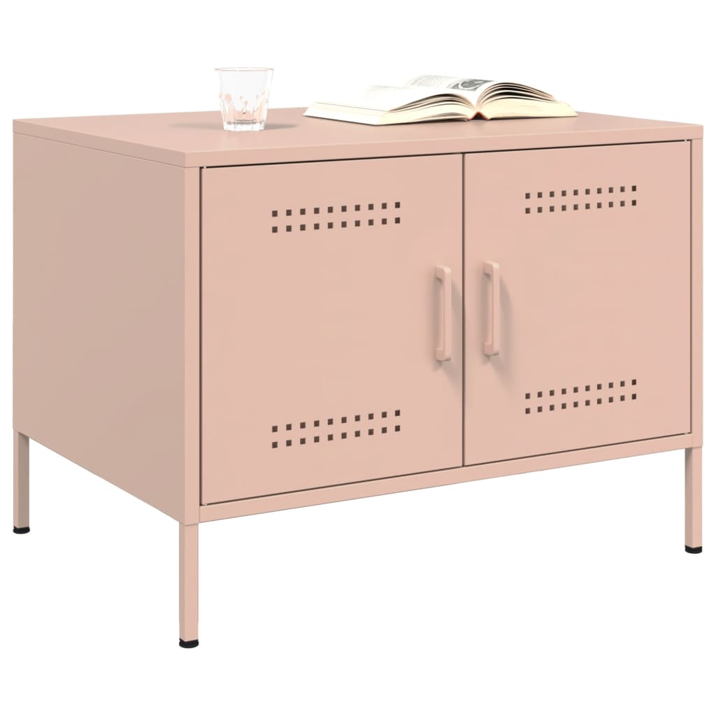 vidaXL Coffee Table Pink 68x50x50.5 cm Steel