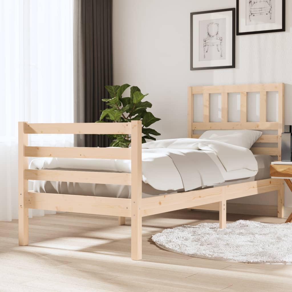 vidaXL Bed Frame without Mattress 75x190 cm Small Single Solid Wood