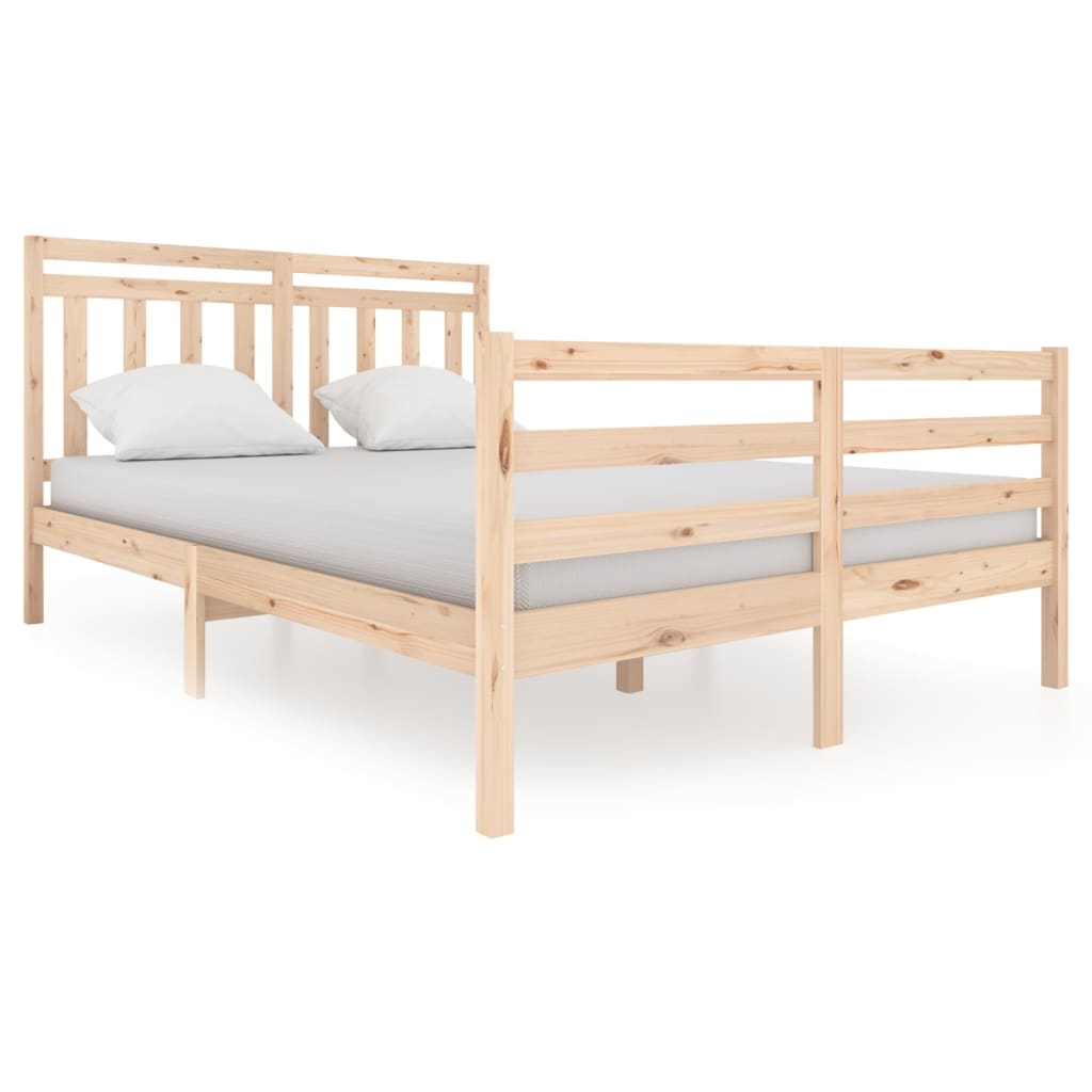 vidaXL Bed Frame without Mattress Solid Wood 140x200 cm (810430+814094)