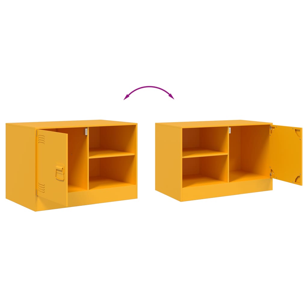 vidaXL TV Cabinet Mustard Yellow 67x39x44 cm Steel