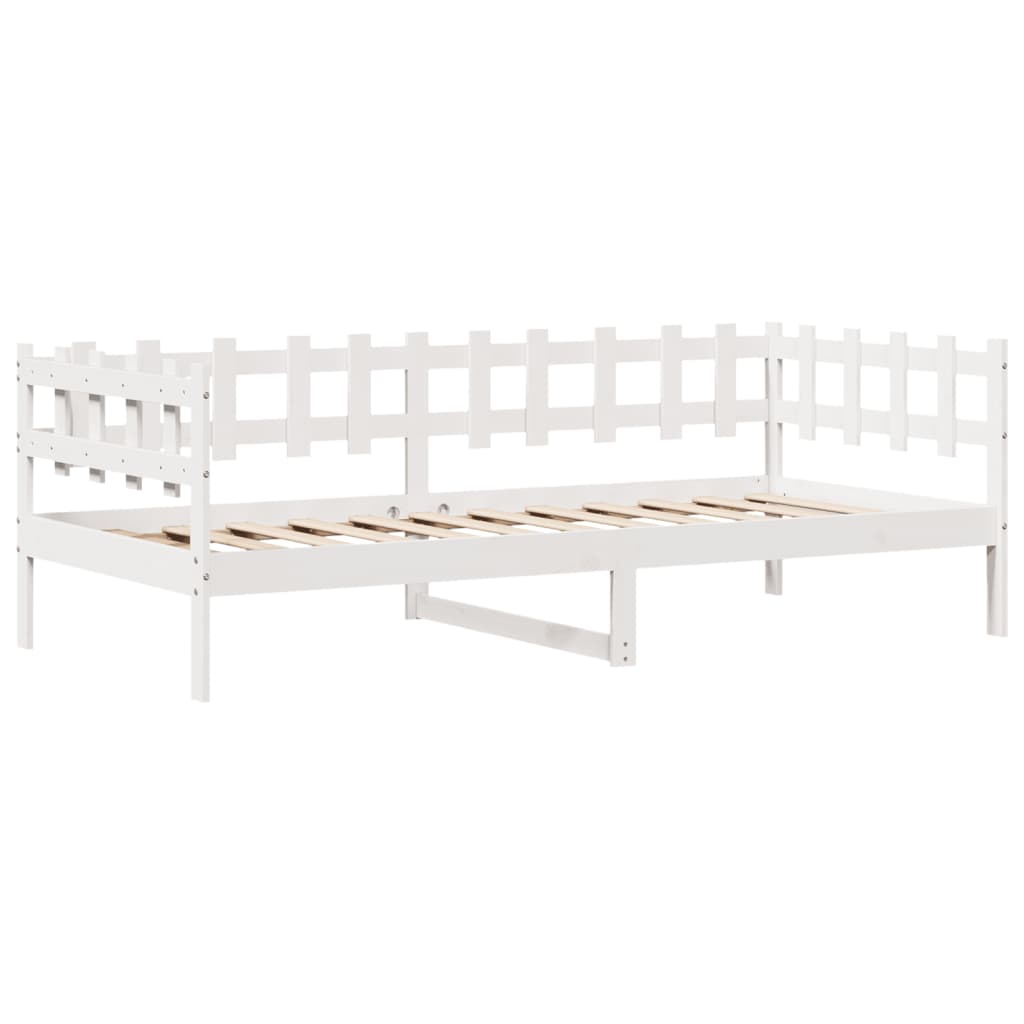 vidaXL Daybed with Drawers without Mattress White 90x190 cm Single Solid Wood