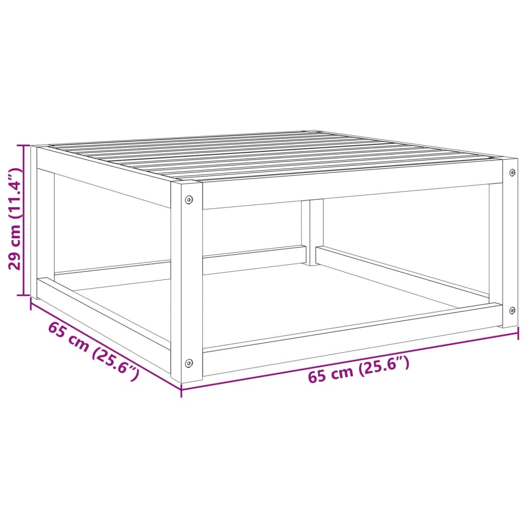 vidaXL Garden Table 65x65x29 cm Solid Wood Acacia