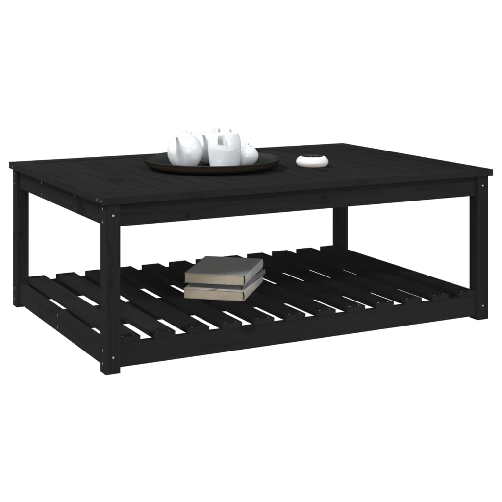 vidaXL Garden Table Black 121x82.5x45 cm Solid Wood Pine