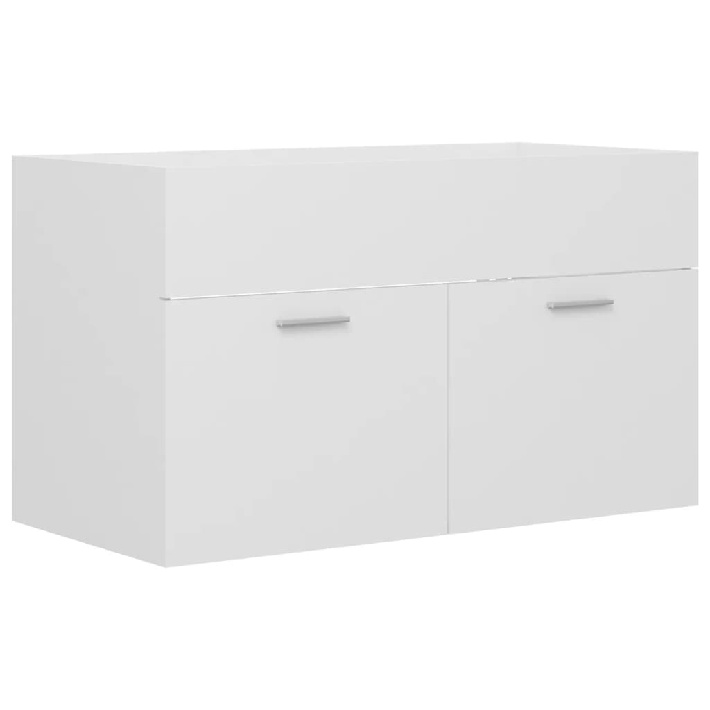 vidaXL Sink Cabinet with Built-in Basin White Engineered Wood