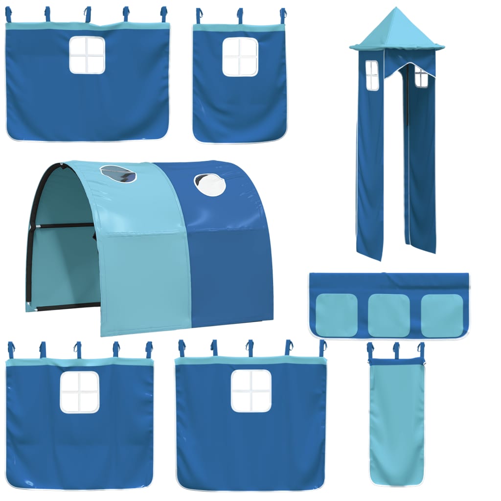 vidaXL Kids' Loft Bed with Tower without Mattress Blue 90x190 cm Single