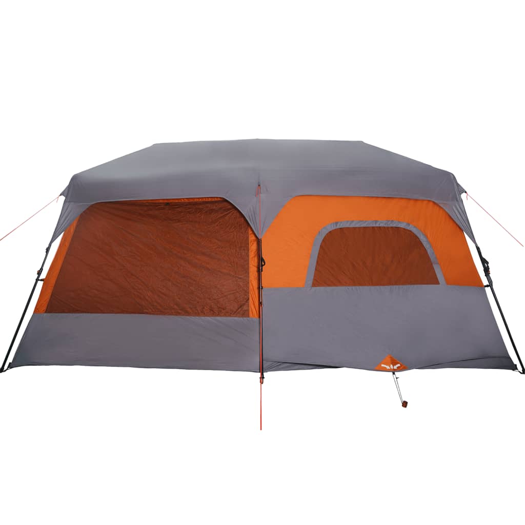 vidaXL Family Tent 9-Person Grey and Orange Quick Release Waterproof