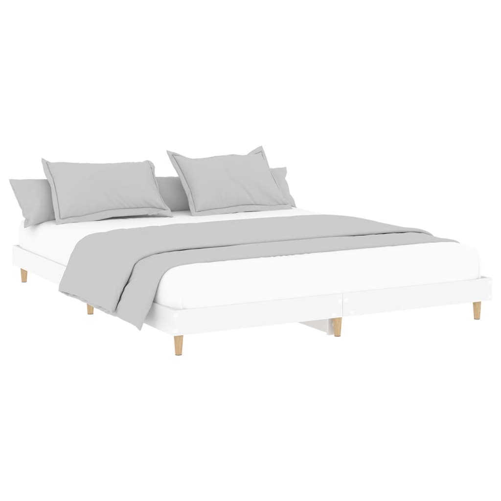 vidaXL Bed Frame without Mattress White 180x200 cm Super King Engineered Wood