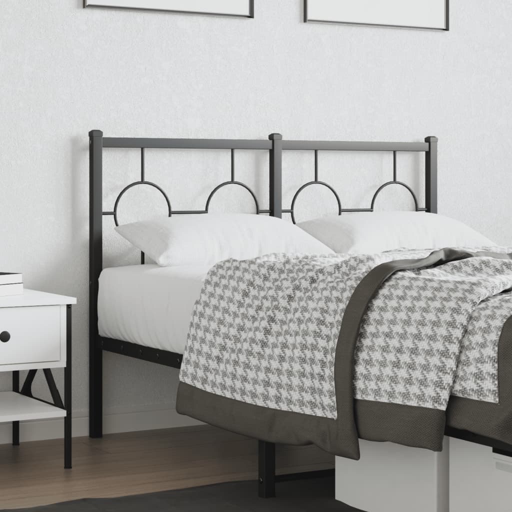 vidaXL Metal Headboard Black 120 cm