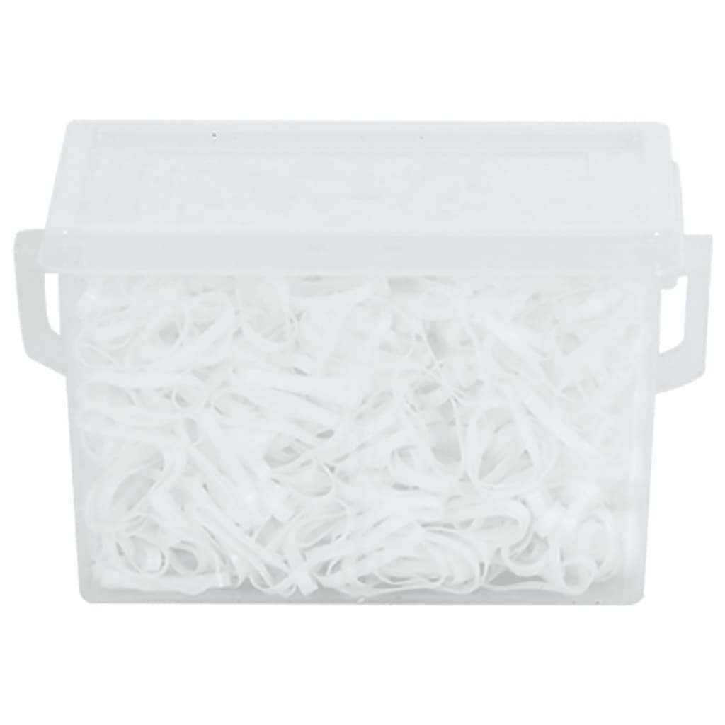 vidaXL Braiding Bands for Horse 2500 pcs White Silicone