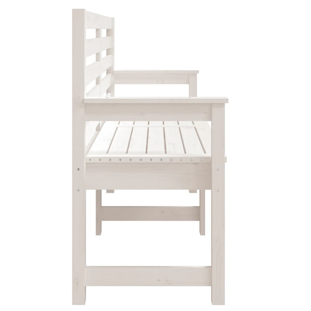 vidaXL Garden Bench White 159.5x48x91.5 cm Solid Wood Pine