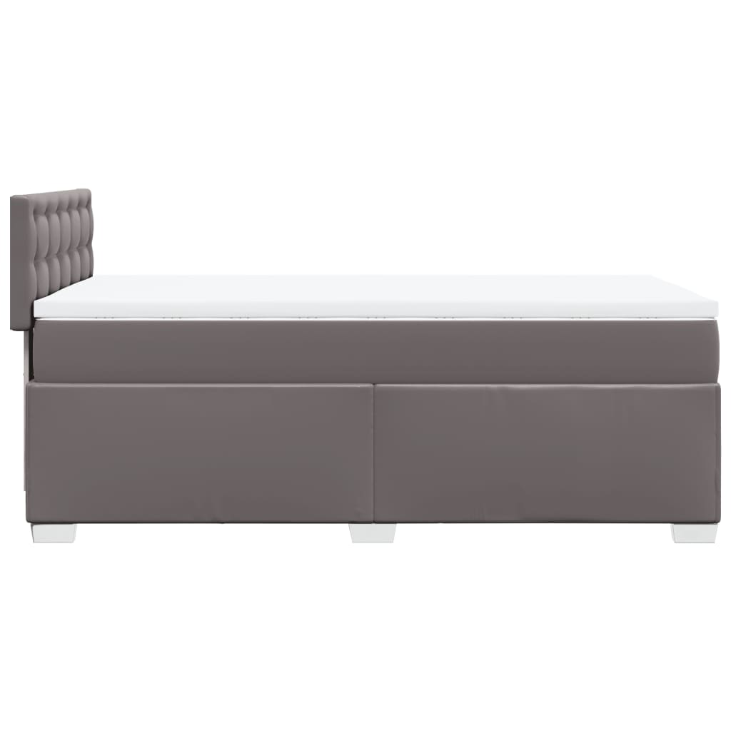 vidaXL Box Spring Bed with Mattress Grey 90x190 cm Faux Leather